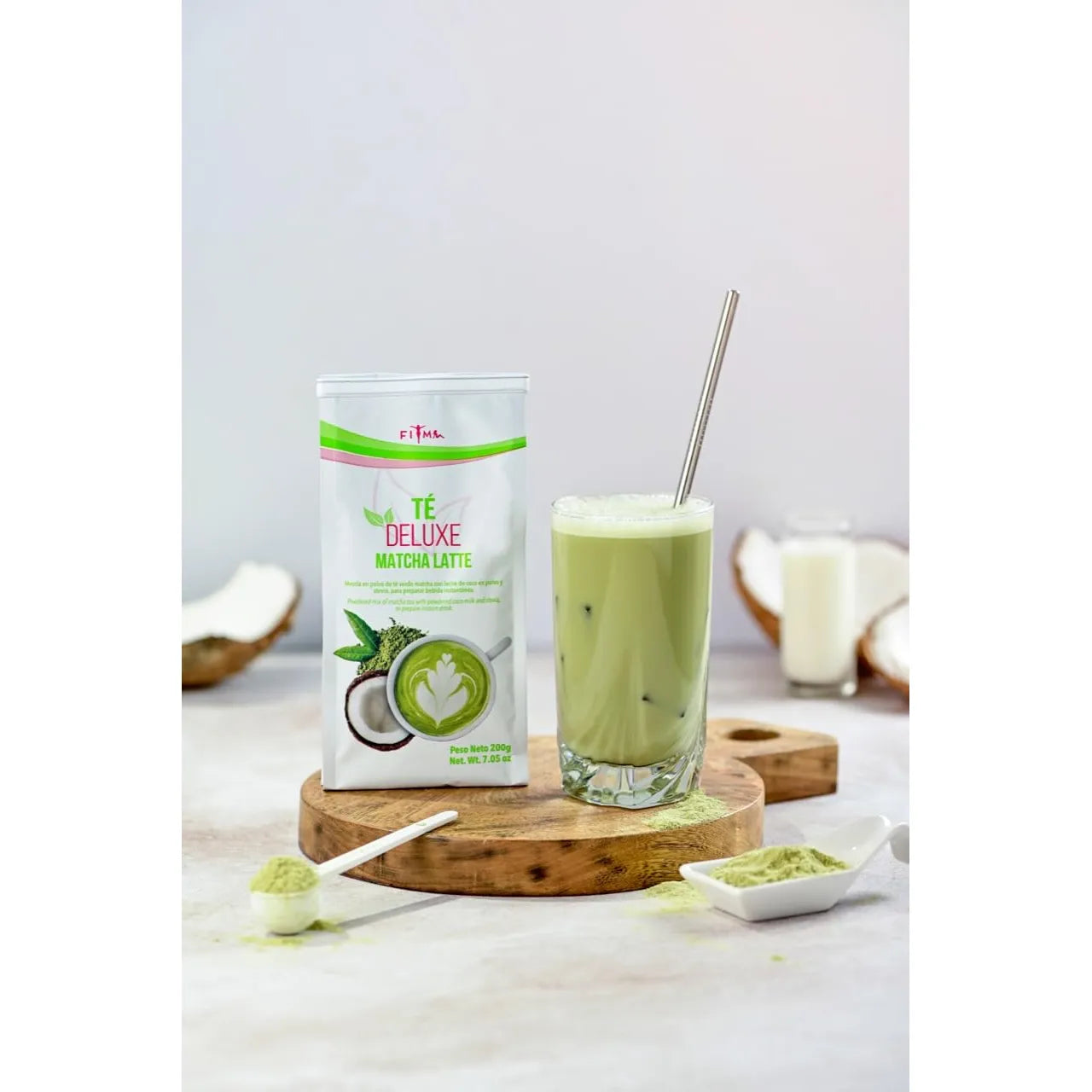 Té Matcha Latte Ceremonial Con Crema De Coco Y Avena En Polvo 20 Porciones Energía Natural
