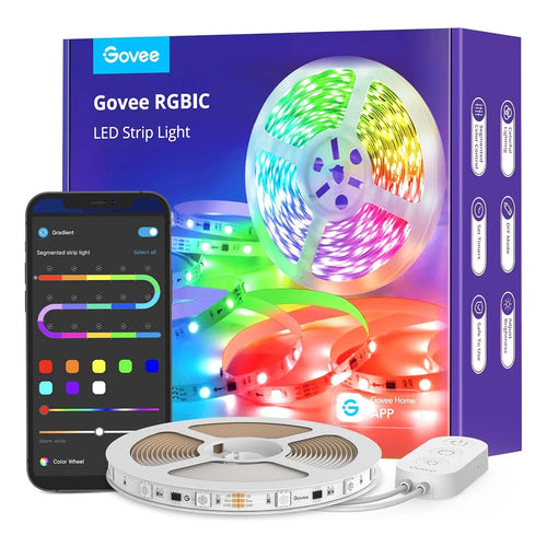 Tira Luces LED RGBIC Bluetooth 16.4 Pies Govee Control App Sincroniza Música