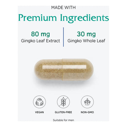 Extracto De Ginkgo Biloba 90 Capsulas 24 Glucosidos De Flavona Salud Cerebral Y Circulacion