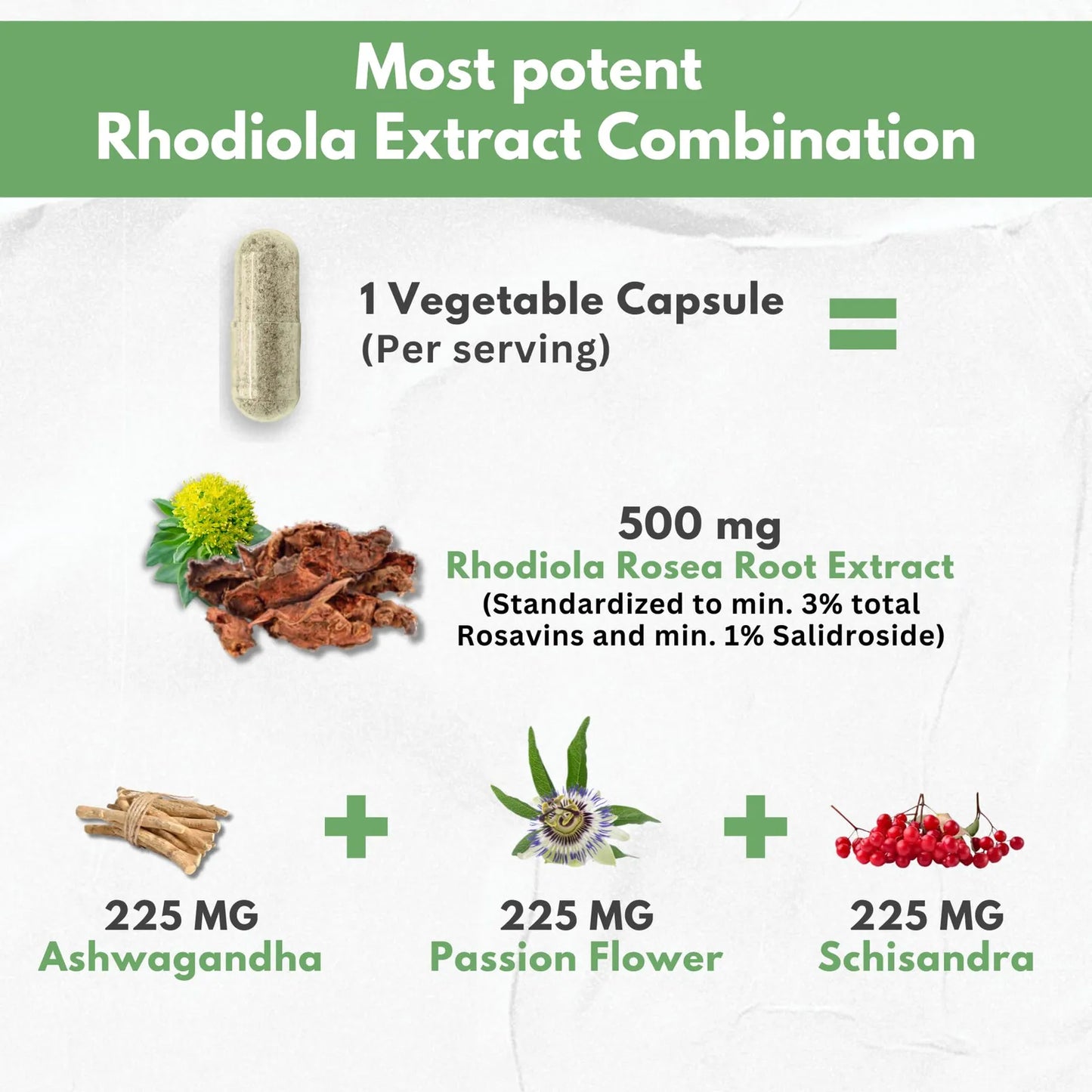 Extracto De Rhodiola Rosea 500 Mg 3 Rosavinas 1 Salidrosides Con Ashwagandha