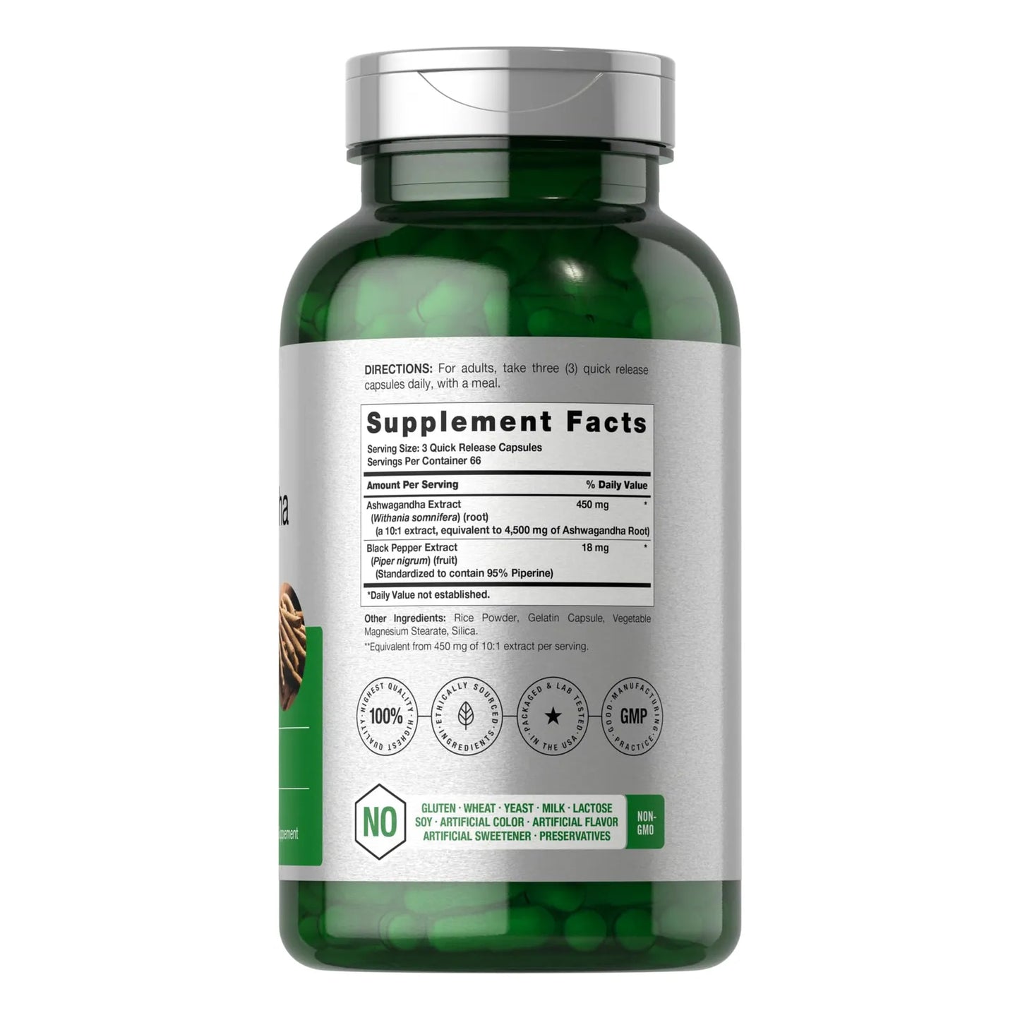 Suplemento Ashwagandha 200 Cápsulas Fuerza Máxima Equilibrio Emocional