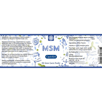 OptiMSM Polvo Puro De Metilsulfonilmetano MSM Organico Sin Gluten Ni OMG 1 Libra