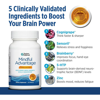 Suplemento Cerebral Mindful Advantage Mejora Memoria Concentracion 30 Capsulas