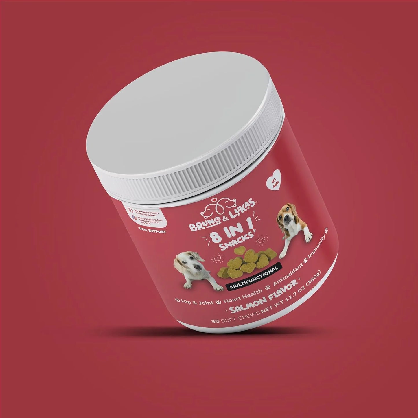 Multivitaminas Para Perros 8 En 1 Con Glucosamina Y Omega Sabor Salmon