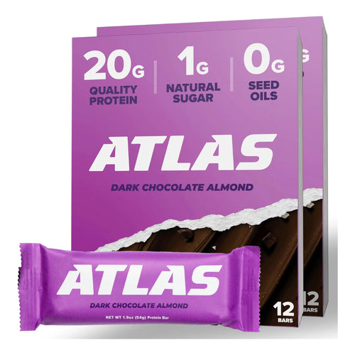 Barras De Proteína Keto De Chocolate Atlas Mind + Body Con Ashwagandha 10 Unidades