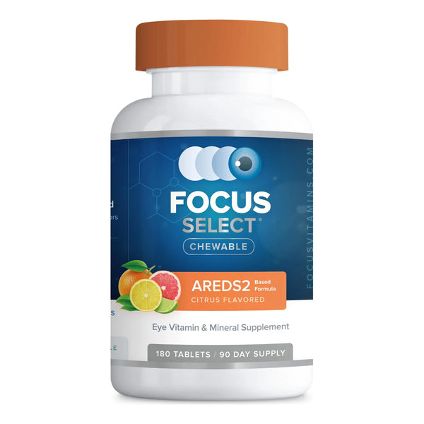 Focus Select AREDS2 Vitaminas Masticables Para Ojos Sabor Cítrico 180 Unidades