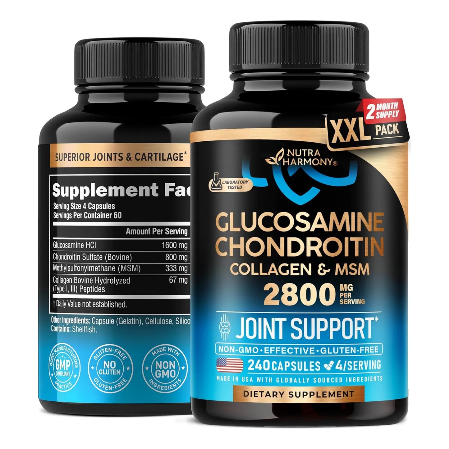Suplemento Articular Glucosamina Condroitina Msm Colageno 2800 Mg
