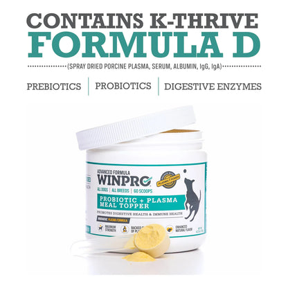 Polvo Probiótico Para Perros Con Plasma Seco - Salud Intestinal Y Defensas