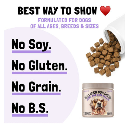 Masticables De Colágeno Para Perros Salud Articulaciones Y Piel 120 Unidades Importado