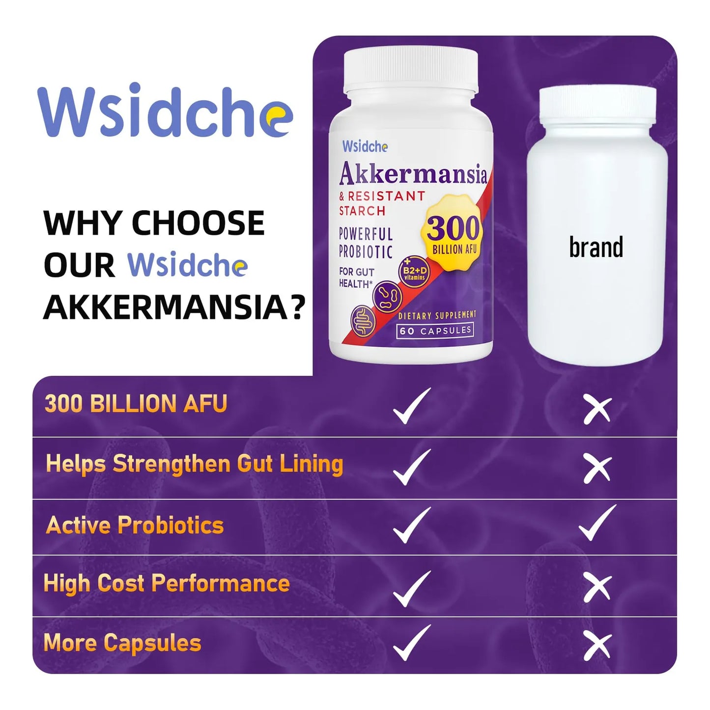 Probiotic 300 Mil Millones AFU Akkermansia Muciniphila Para Digestión Y GLP-1