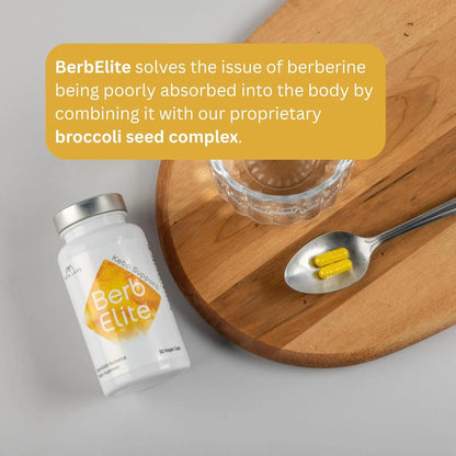 Complejo De Semillas De Brócoli Y Berberina HCL 350 Mg BerbElite 30 Cápsulas Veganas