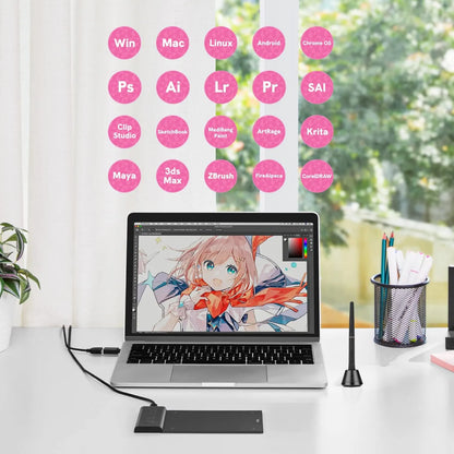 Tableta De Dibujo Veikk VK430 4x3 Pulgadas 8192 Niveles Compatible Multidispositivo