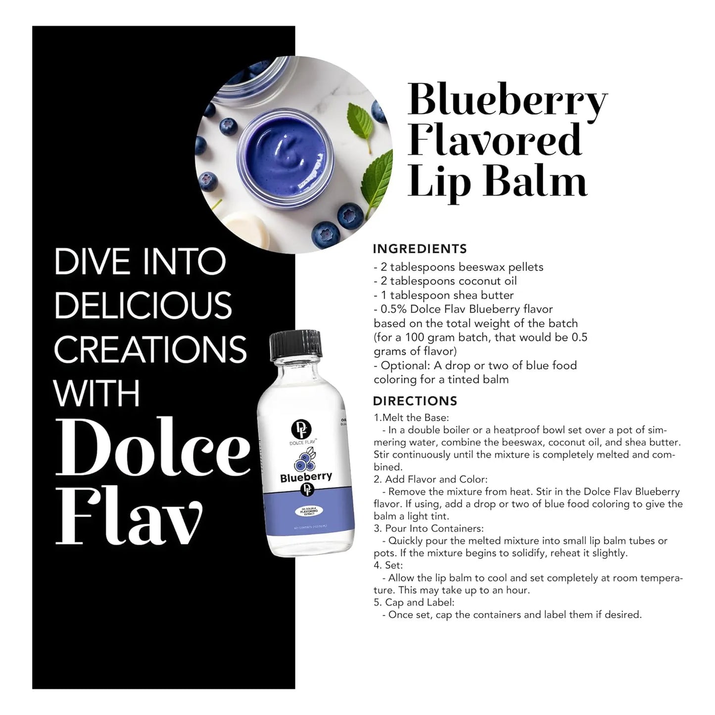 Extracto De Arándanos Dolce Flav 2 Onzas Sabor Intenso Multiusos Para Postres Y Helados