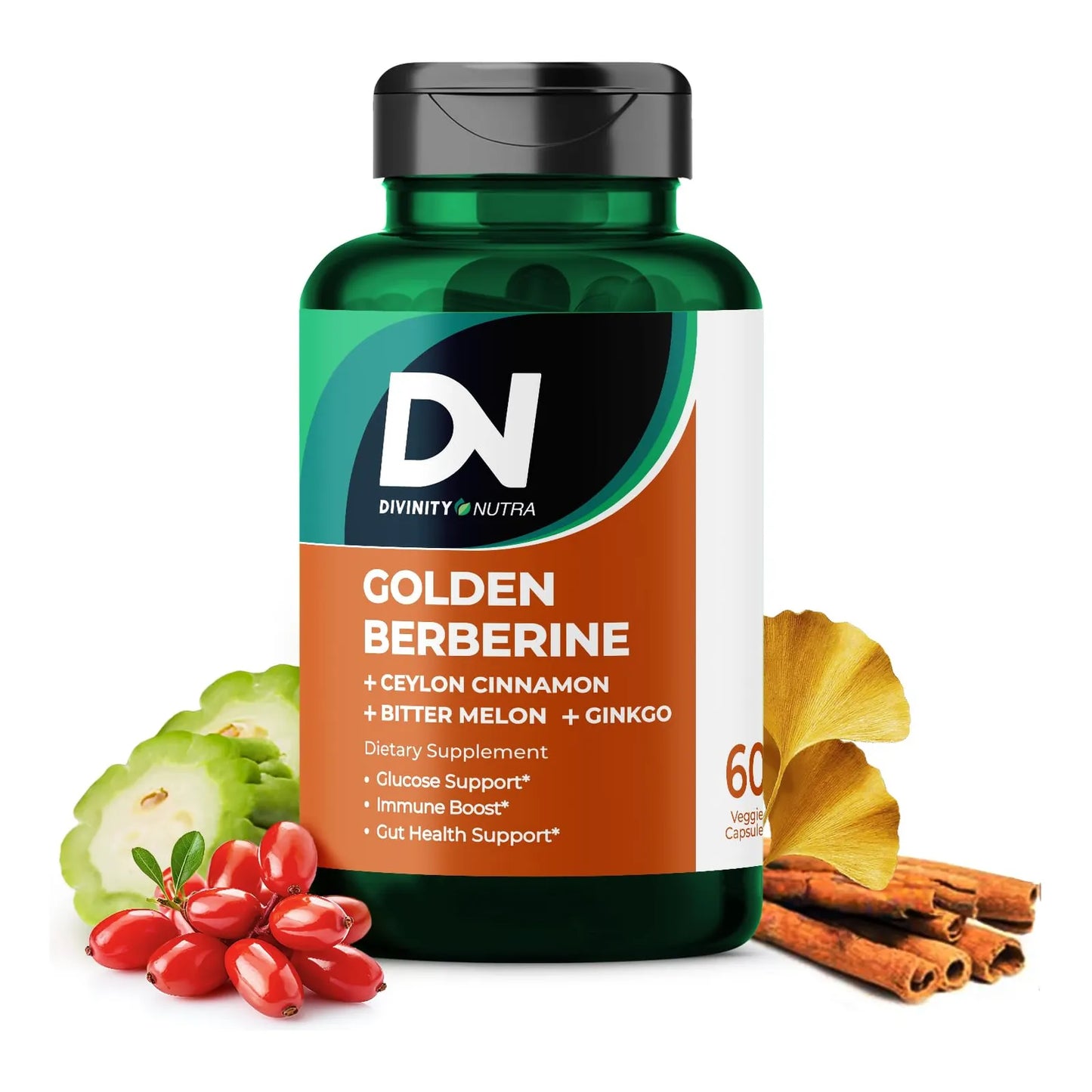 Suplemento De Berberina 4 En 1 Con Canela Melón Amargo Y Ginkgo 60 Cápsulas Potencia Metabólica E Inmunidad