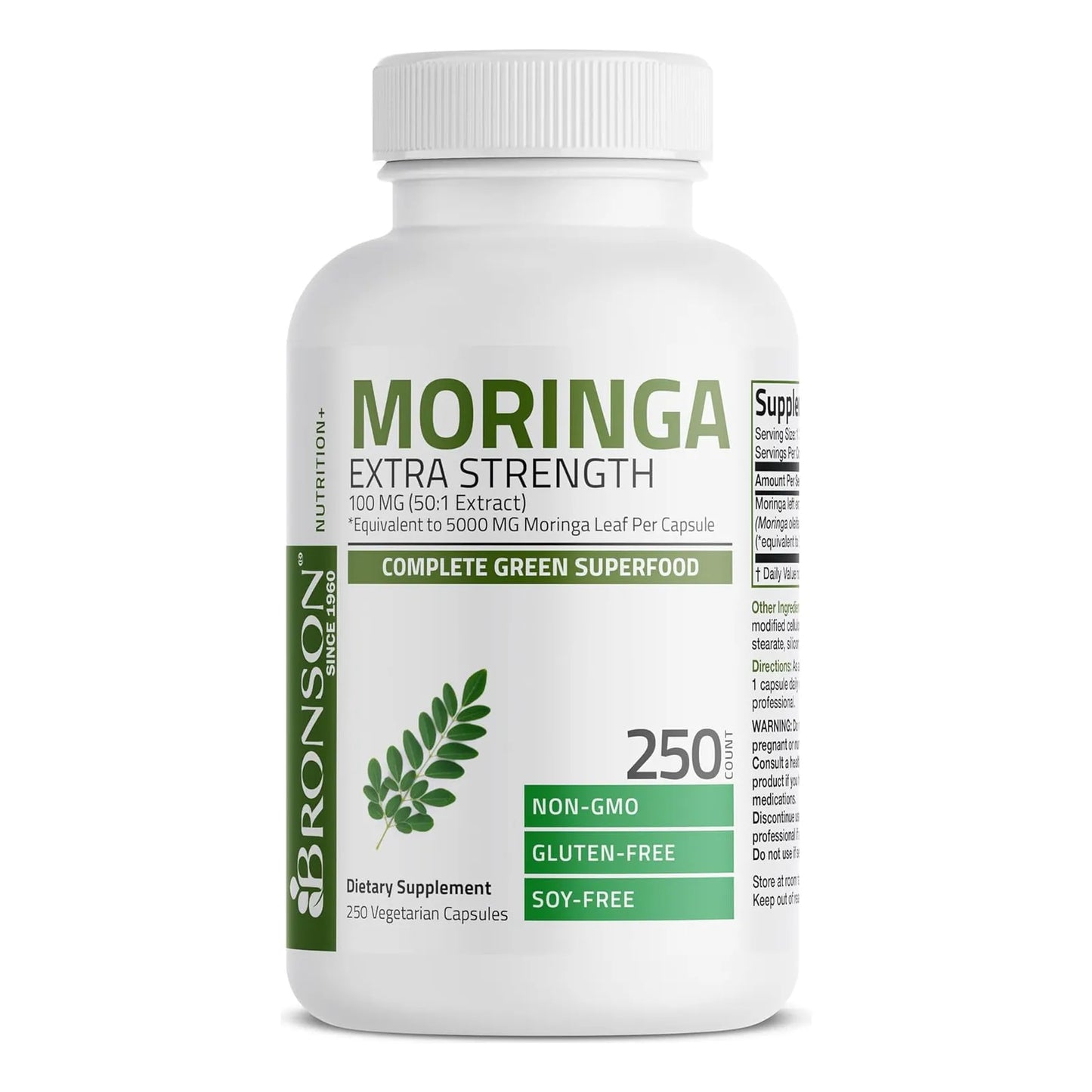 Moringa Oleifera 5000 Mg Extra Fuerza 250 Capsulas Superalimento Natural