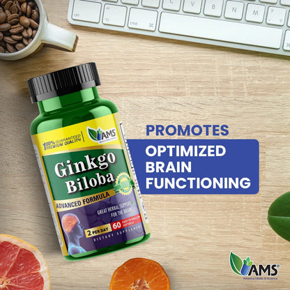 Ginkgo Biloba 60mg 60 Cápsulas Blandas Suplemento Para Memoria Y Concentración