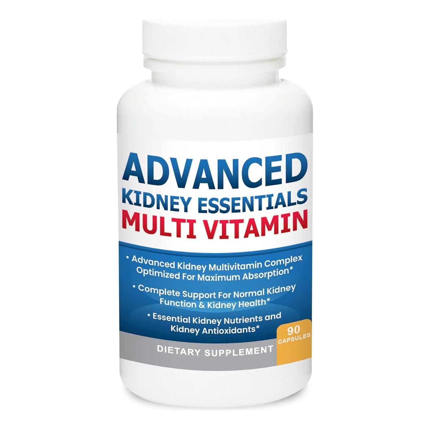 Multivitamínico Esencial Para Riñones 90 Cápsulas Apoyo Renal Completo