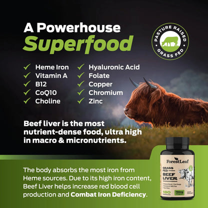 Capsulas De Higado De Carne Alimentada Con Pasto 3000 Mg Energia Y Nutricion Pura