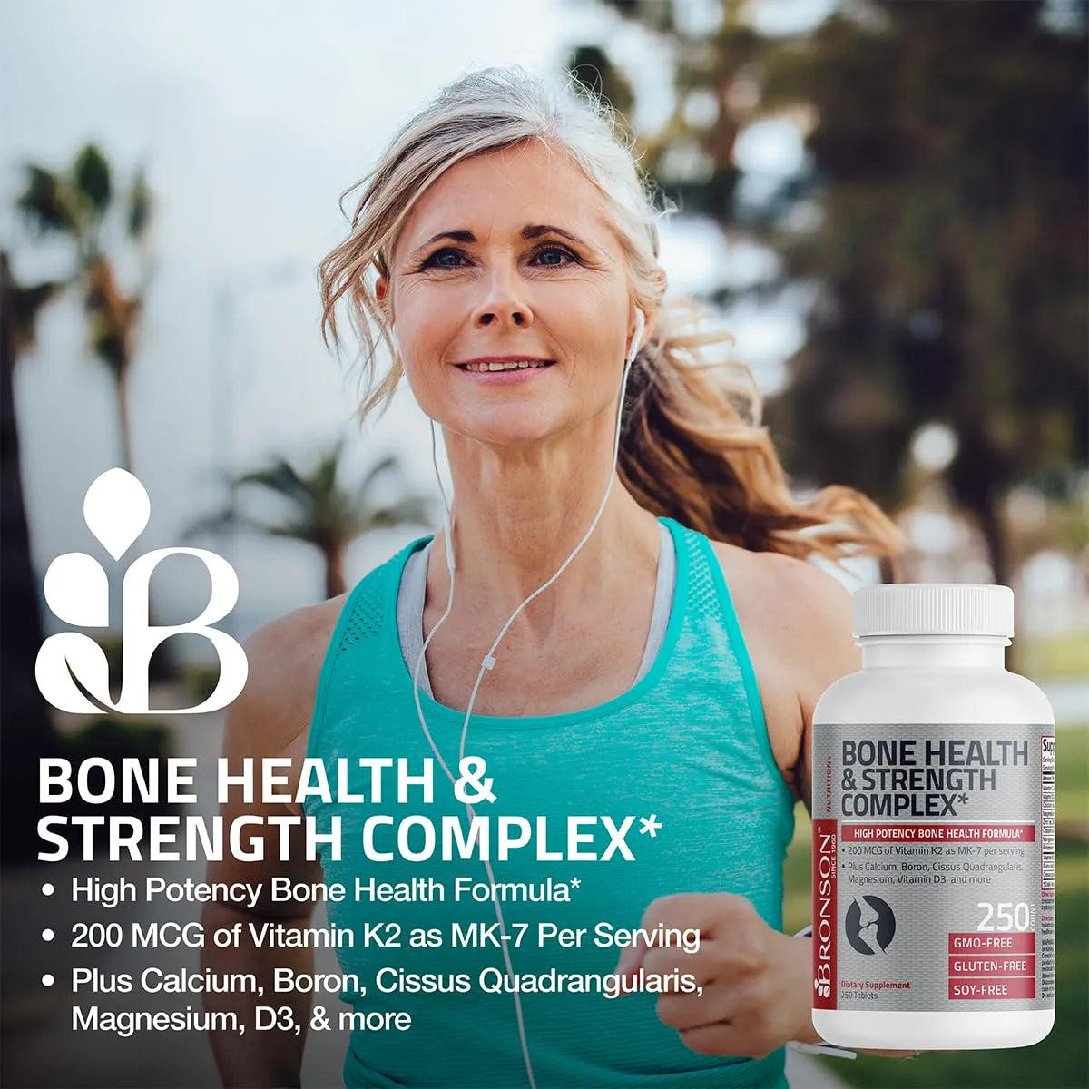 Complejo Salud Osea Vitamina K2 Calcio Magnesio Boro Cissus Quad 120 Tabletas