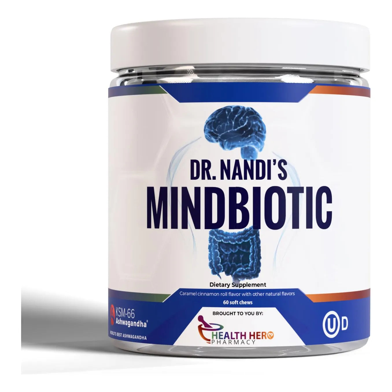 MindBiotic Suplemento Salud Cerebral Probióticos Prebióticos Ashwagandha KSM66 60 Cápsulas