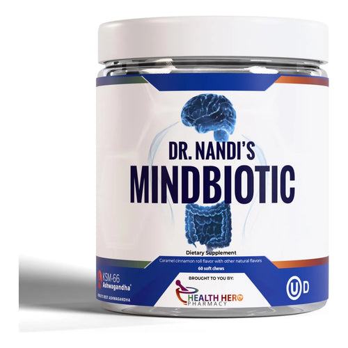MindBiotic Suplemento Salud Cerebral Probióticos Prebióticos Ashwagandha KSM66 60 Cápsulas