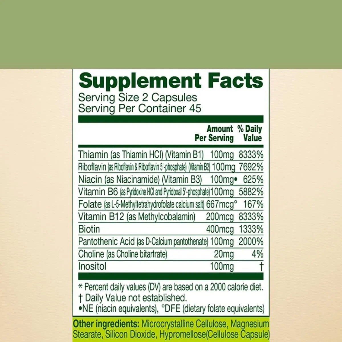 Complejo Avanzado De Vitamina B Activa 90 Capsulas Energia Y Metabolismo