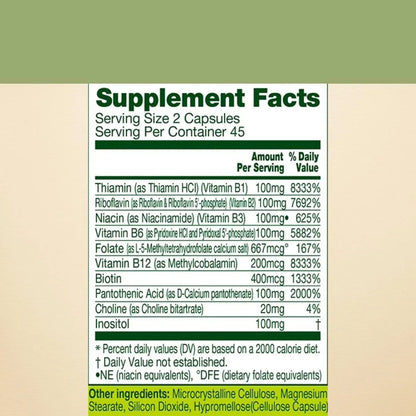 Complejo Avanzado De Vitamina B Activa 90 Capsulas Energia Y Metabolismo