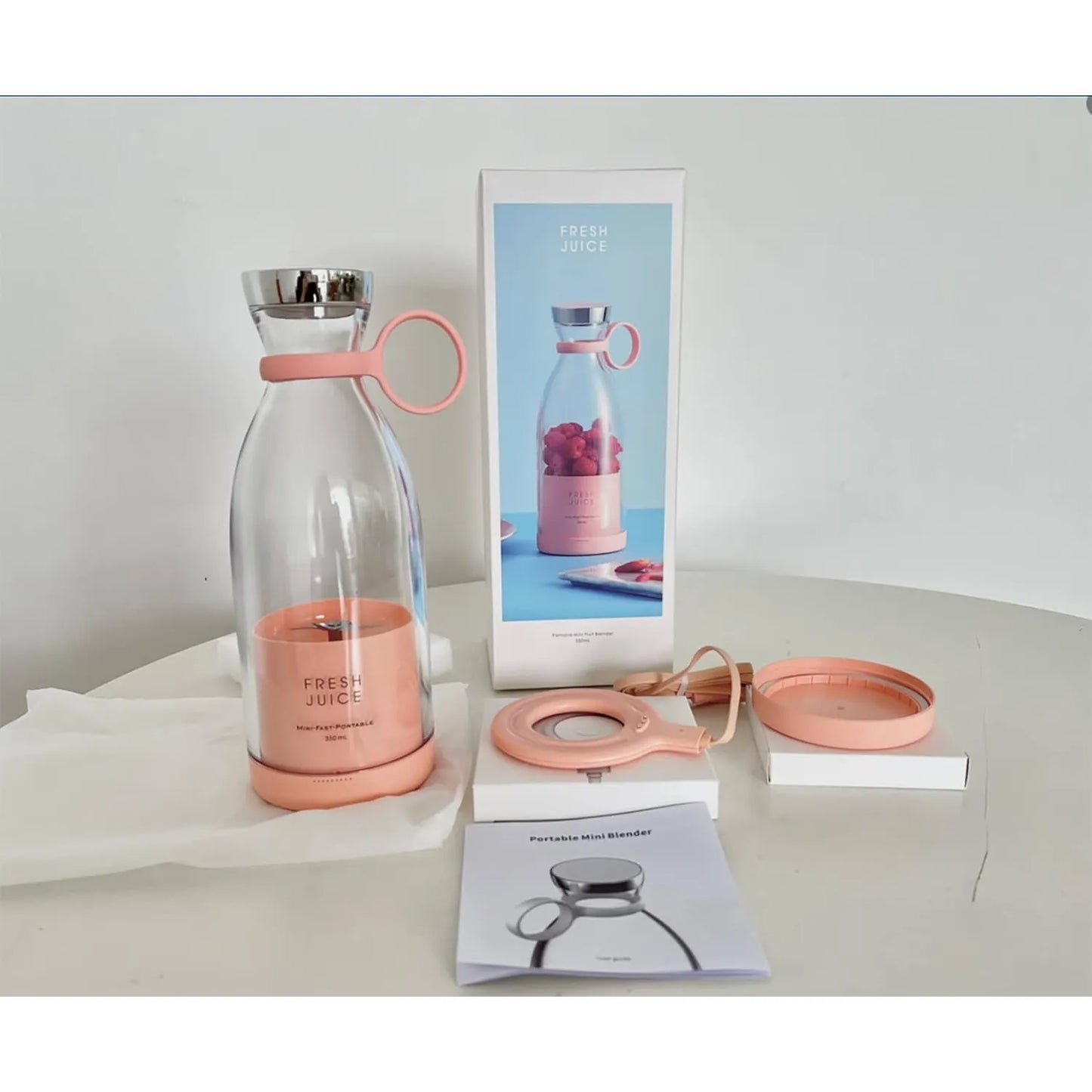 Licuadora Portatil Personal Otpeir Rosa Batidos Frescos Usb 11.8 Oz