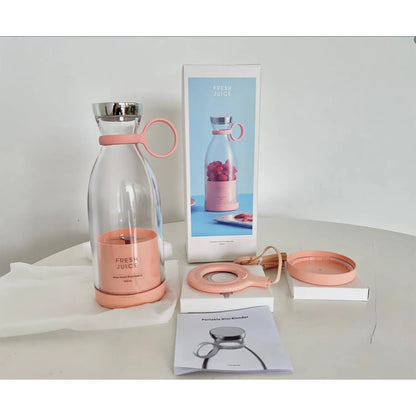 Licuadora Portatil Personal Otpeir Rosa Batidos Frescos Usb 11.8 Oz