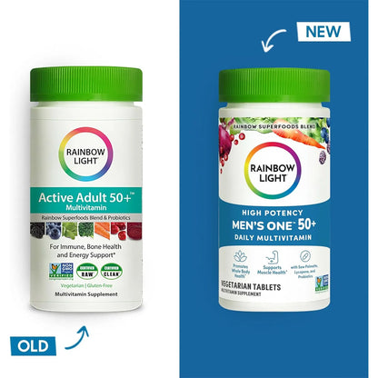 Multivitaminico Hombres 50 Plus Vitamina C D Zinc Probióticos Rainbow Light