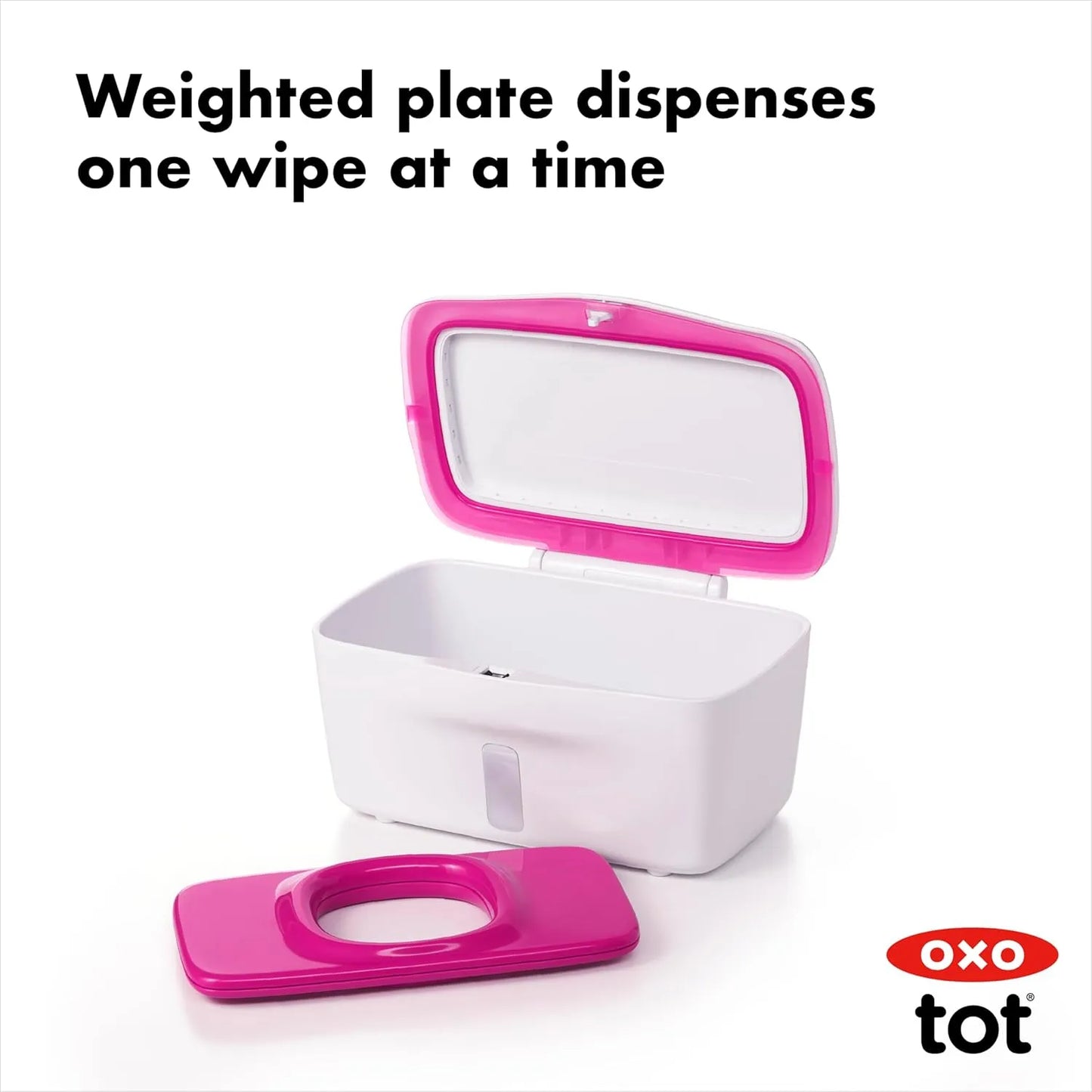 Dispensador Toallitas Plastico Silicona Rosa OXO Tot Perfect Facil Limpieza