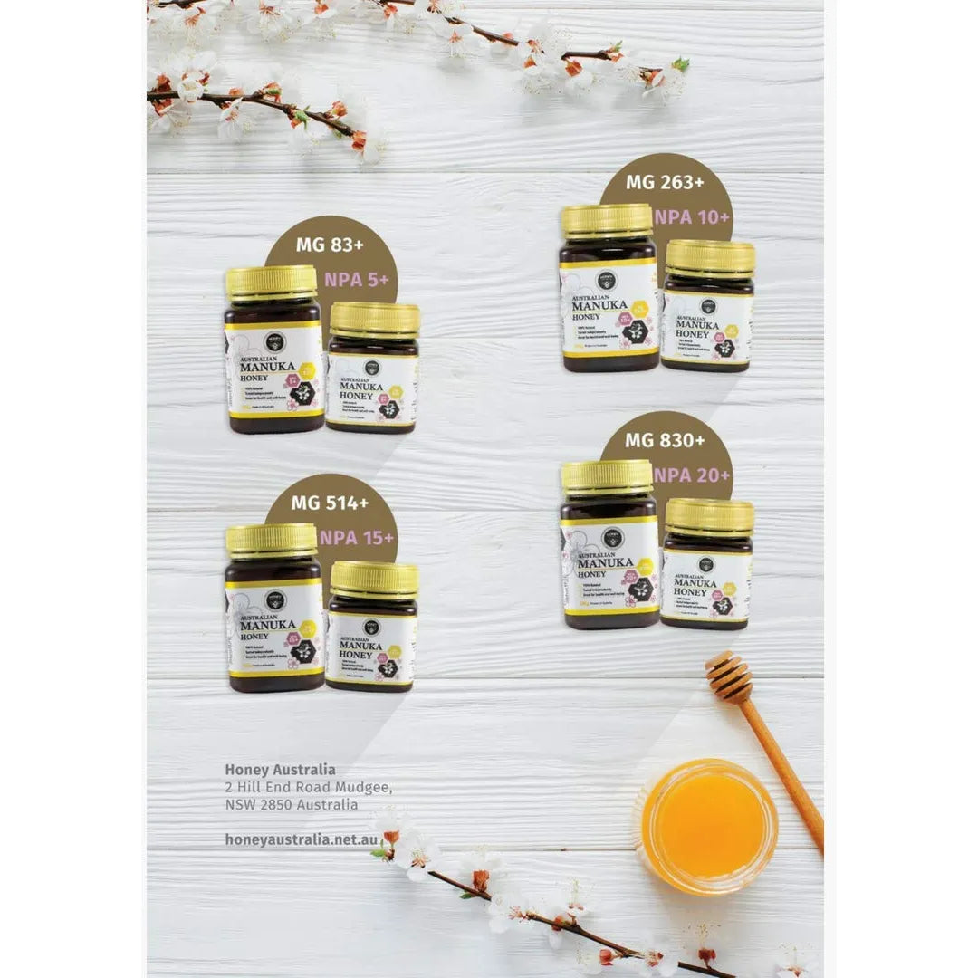 Miel De Manuka Pura Orgánica Cruda MGO 830+ Para Salud Digestiva Piel Y Energía
