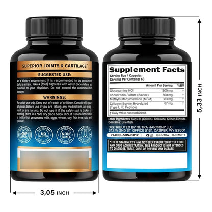 Suplemento Articular Glucosamina Condroitina Msm Colageno 2800 Mg