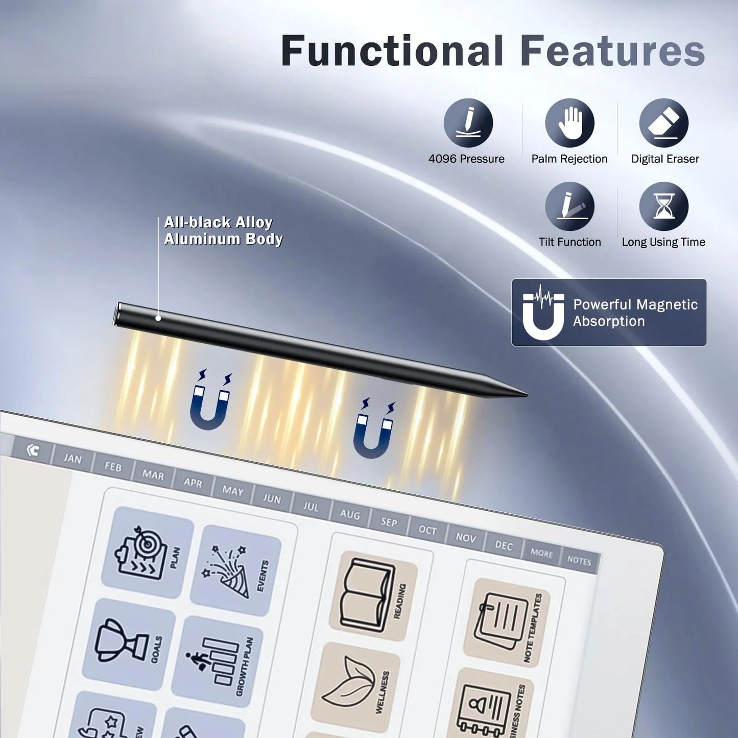 Lápiz Óptico Magnético Recargable Compatible Con Remarkable Paper Pro