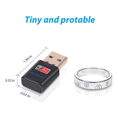 Adaptador Wifi Usb Blueshadow Doble Banda 2.4g 5g Mini Wi-fi