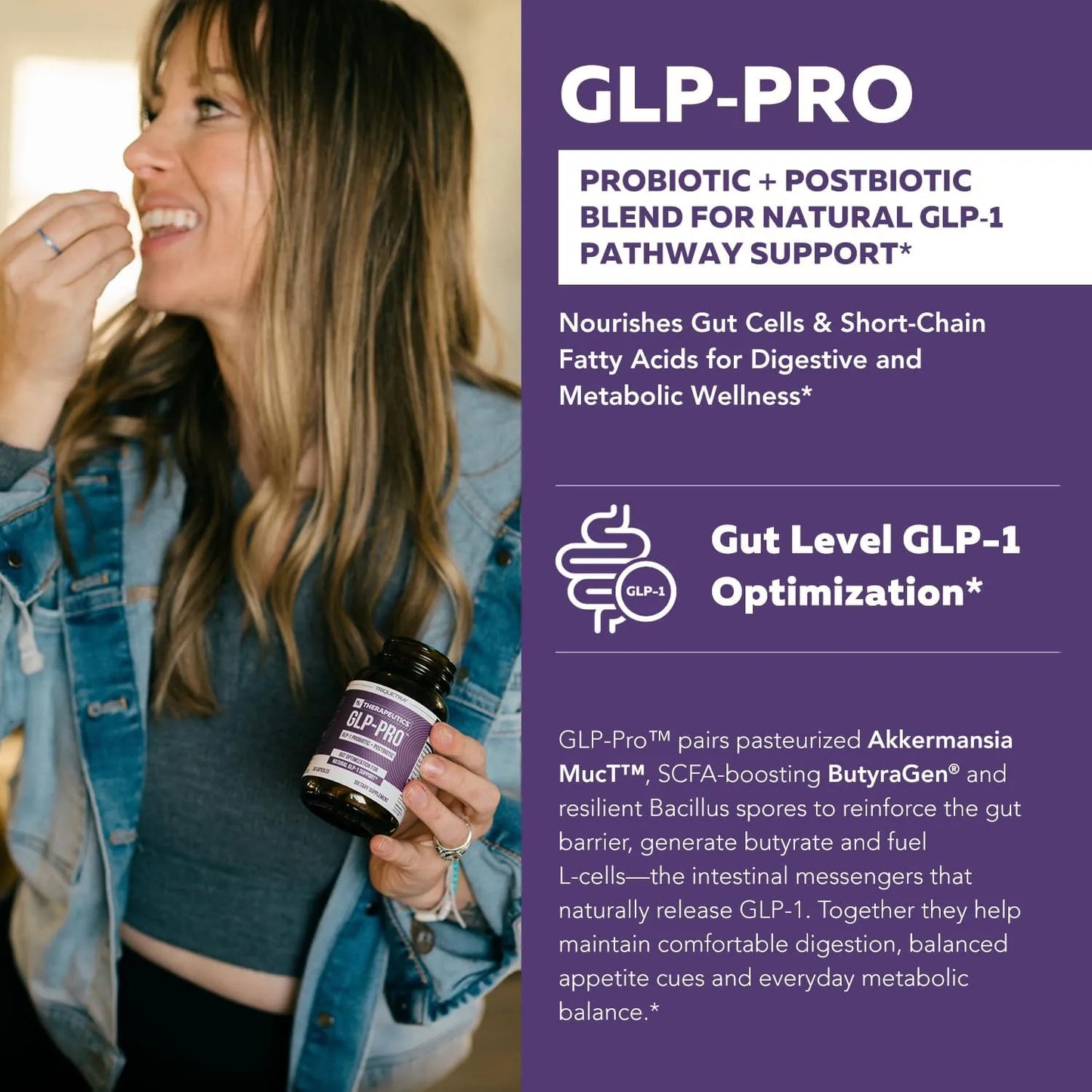 Probiótico Posbiótico Akkermansia Apoyo Glp1 Salud Metabólico GLP-Pro 30 Cápsulas