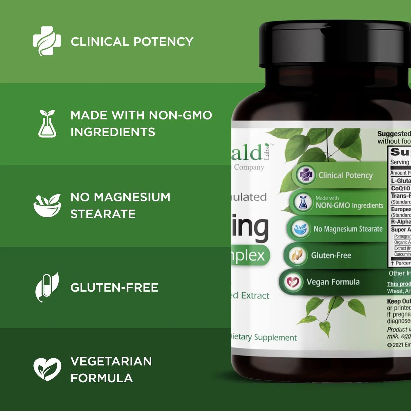 Complejo Celular Antienvejecimiento Con L Glutation Resveratrol Y Coq10 60 Capsulas