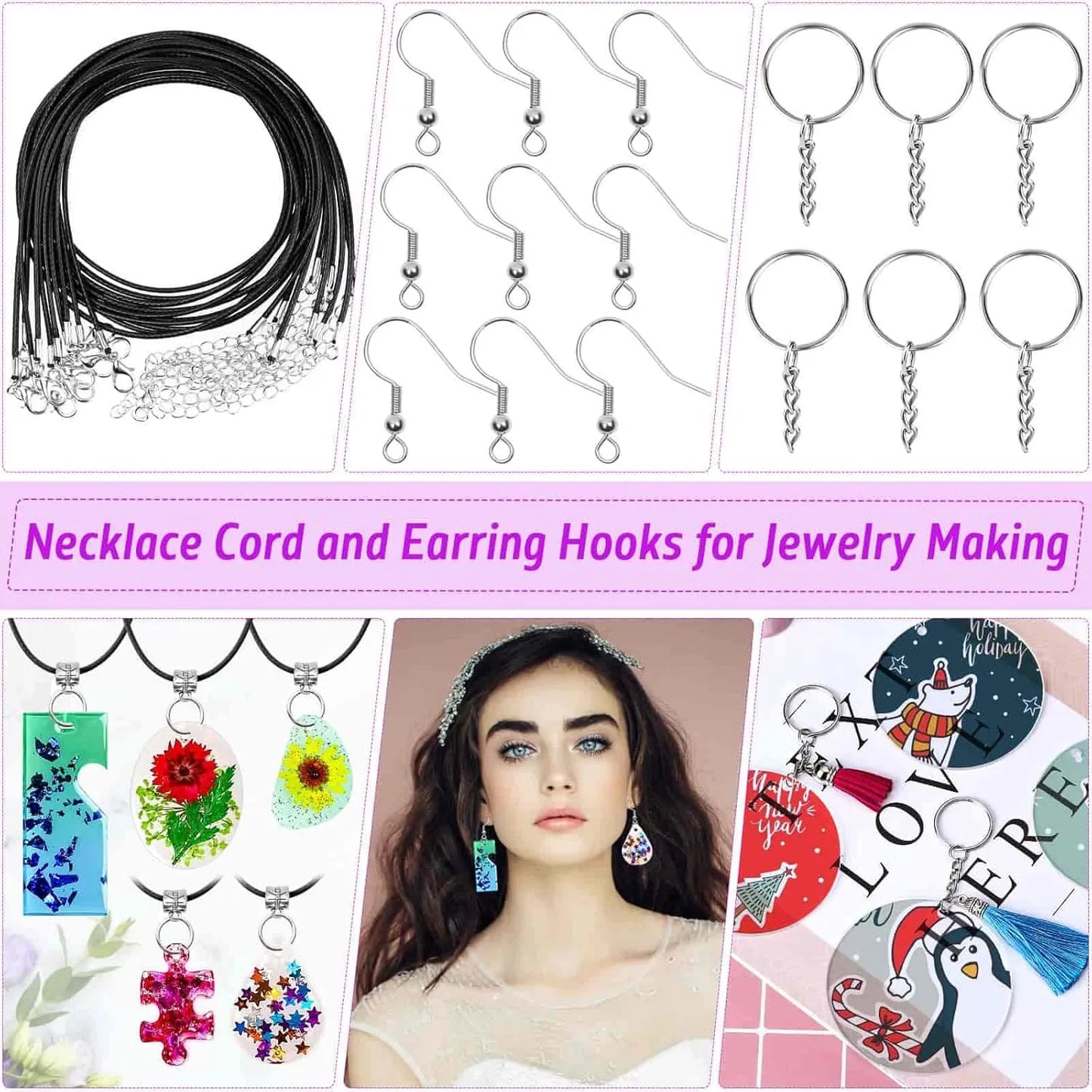 Kit Resina Epoxi Profesional 219 Piezas Con Moldes Y Accesorios Para Joyeria