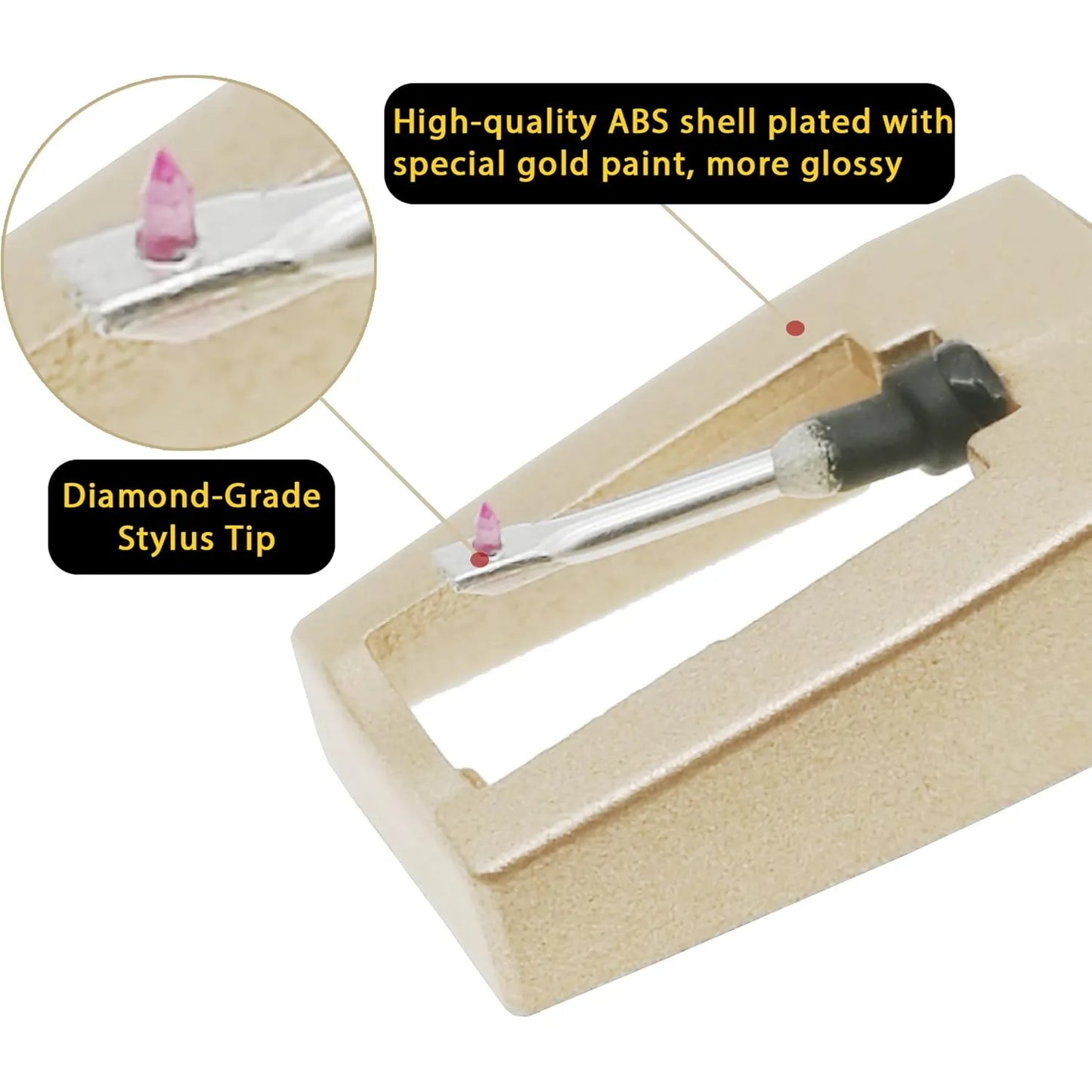 Agujas Doradas Para Tocadiscos Universal Sonido Estereo Premium Pack De 4