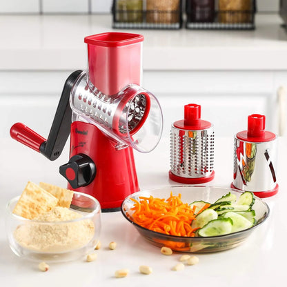 Rallador Giratorio Geedel 2 Cuchillas Facil Limpieza Frutas Verduras Queso