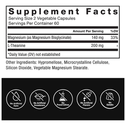 Magnesio Bisglicinato Con L Teanina 120 Capsulas Relajacion Muscular Y Mental