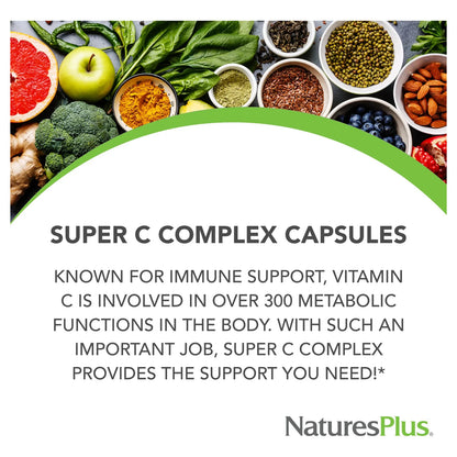 Super C Complex 180 Capsulas Pack Doble 1000 Mg Vitamina C Vegano Sin Gluten