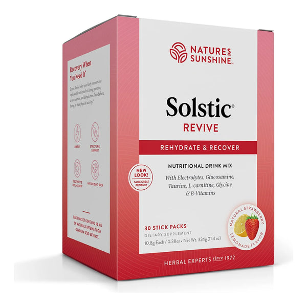 Natures Sunshine Solstic Revive Bebida Postentrenamiento Con Vitaminas Y Glucosamina 30 Sobres