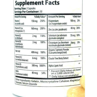 Clear Skin Paquete Vitaminas Acné 20 Antioxidantes Botánicos Minerales 60 Unidades