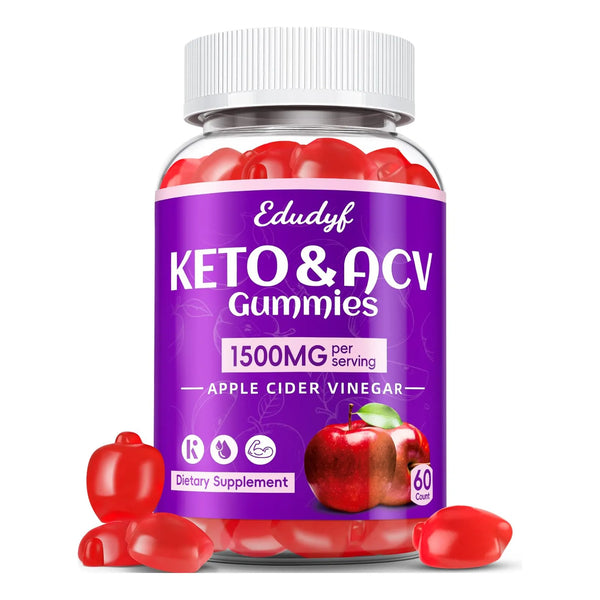 Gomitas Keto ACV Vinagre De Sidra De Manzana 1500 Mg Con Probióticos Y B12 Veganas