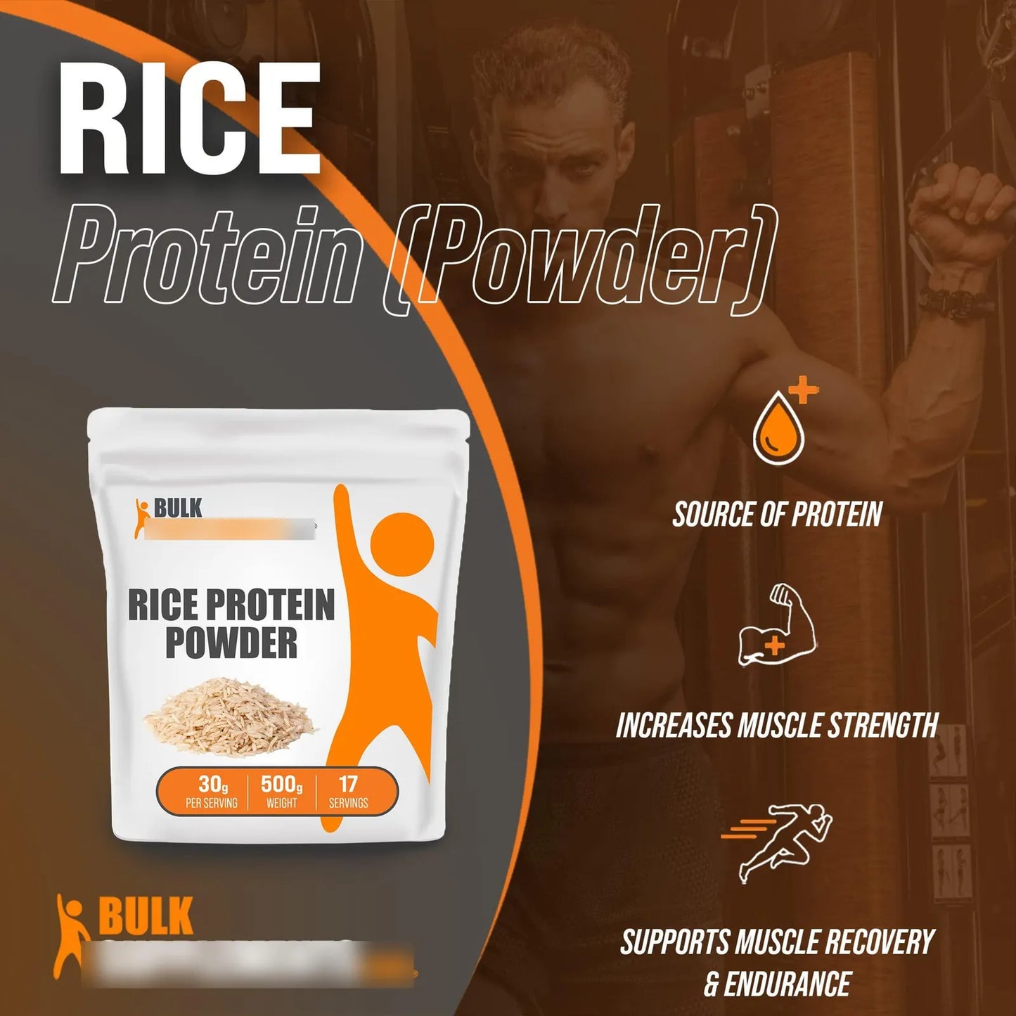 Proteina De Arroz Organico En Polvo Sin Sabor Vegano Sin Lacteos Ni Gluten 500g