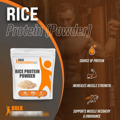 Proteina De Arroz Organico En Polvo Sin Sabor Vegano Sin Lacteos Ni Gluten 500g