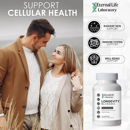 Suplemento Antienvejecimiento Longevity Blend Con Quercetina Y Rhodiola Rosea Para Defensa Celular