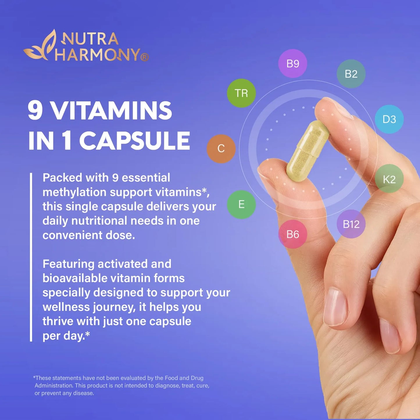 Multivitaminico Metilado Complejo B Con Metilfolato Y B12 Para Energia Y Enfoque