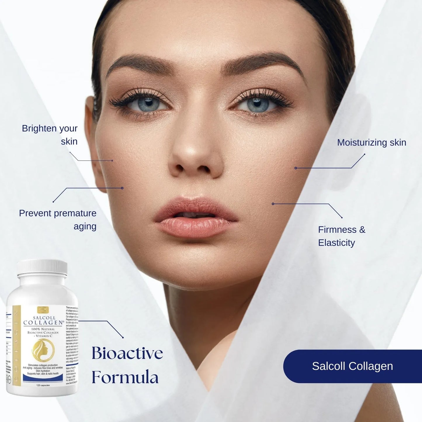 Cápsulas De Colágeno Marino Bioactivo Piel Cabello Uñas Antienvejecimiento
